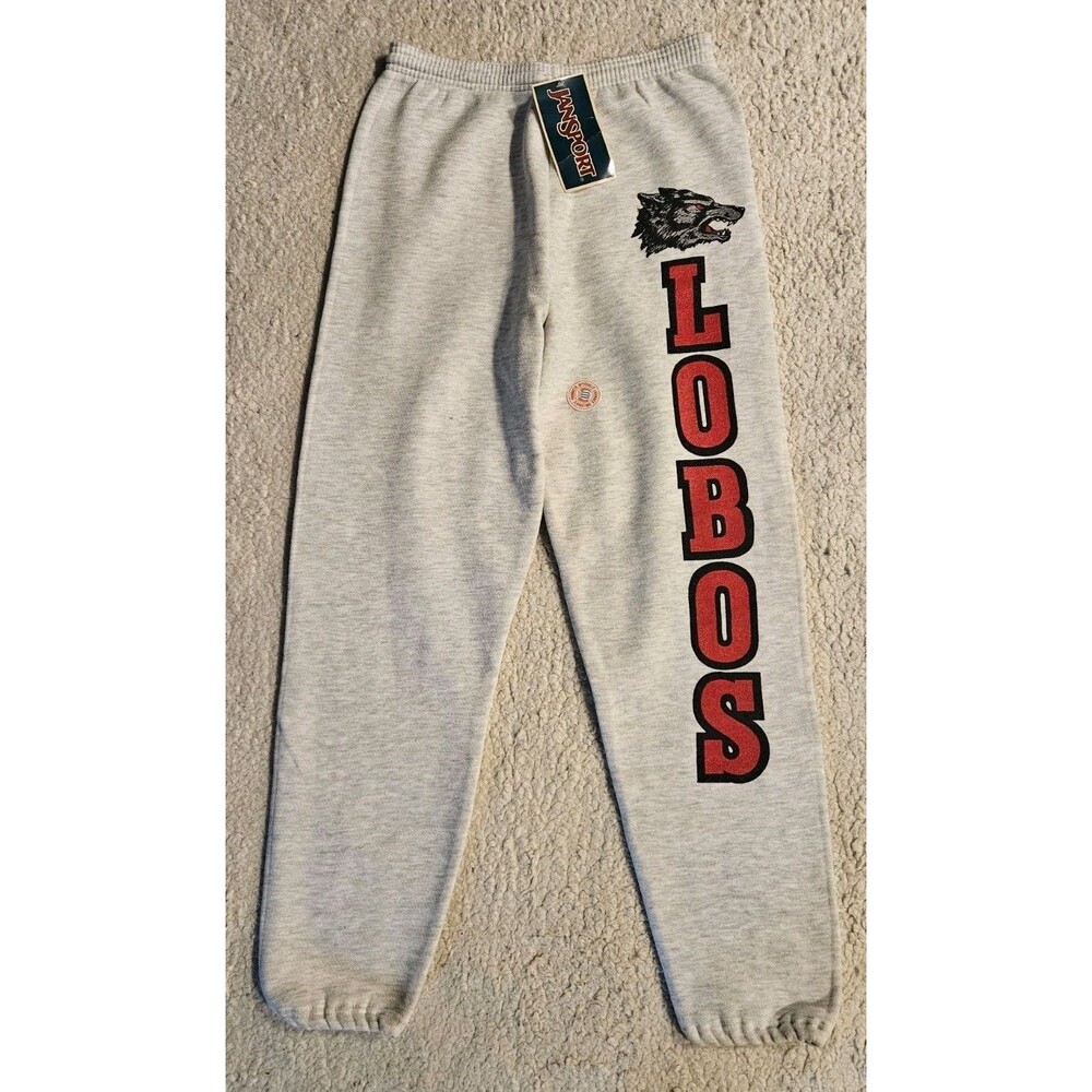 Vintage 90s JanSport Sweatpants Mens M NWT Made in USA UNM Lobos Gray College